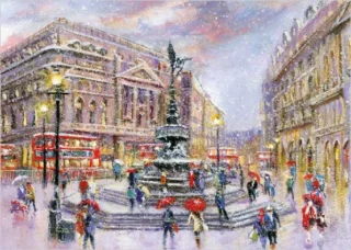 Piccadilly Circus in Snow