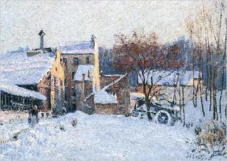 A Courtyard in Chaville by Alfred Sisley